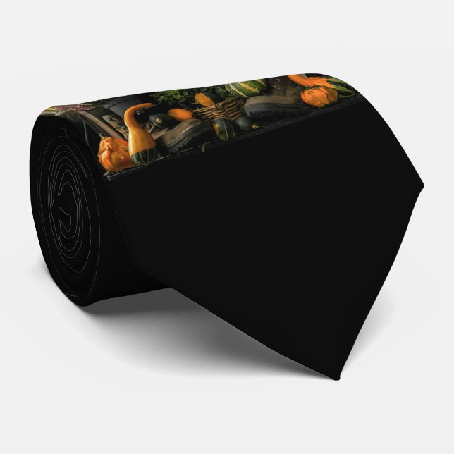Corbata Escena del Día de Acción de Gracias con cosecha en (Enrollado)