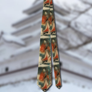 Corbata Escena invernal de La historia de Genji – Hiroshig