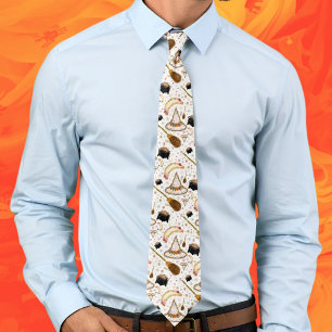 Corbata Escoba floral de Halloween bruja y sombrero boho