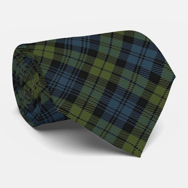Corbata Escocia Campbell C Monograma Tartán (Enrollado)
