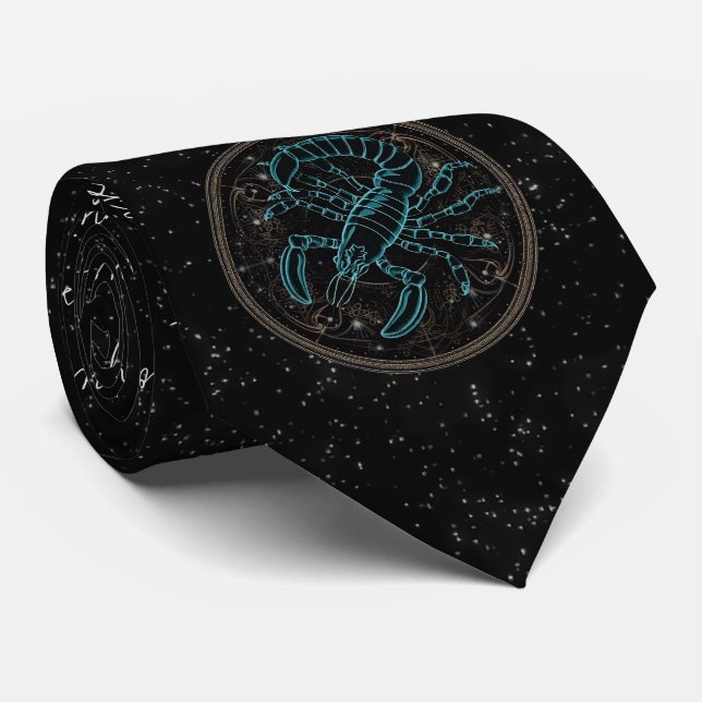Corbata Escorpio Astrología Zodiac Neck Tie (Enrollado)