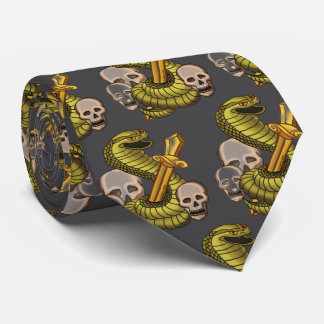Corbata Escudo de Armas de la Familia King Cobra Sword 