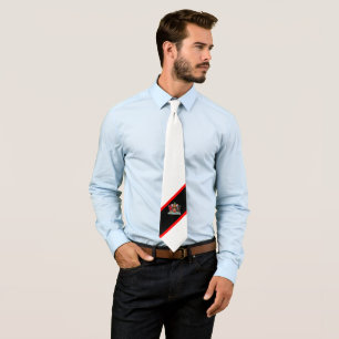 Corbata Escudo de armas de Trinidad y Tobago en blanco