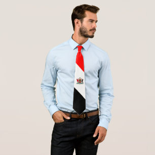 Corbata Escudo de armas de Trinidad y Tobago en rojo blanc