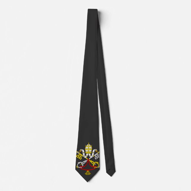 Corbata Escudo de Armas del Vaticano Emblema de Arte Fino  (Anverso)