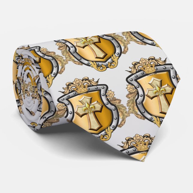 Corbata Escudo de la Familia Aurum Apellido (Enrollado)