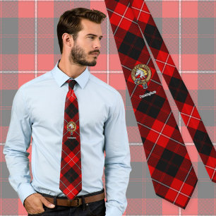 Corbata Escudo del Clan Cunningham sobre Tartán