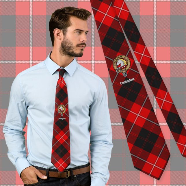 Corbata Escudo del Clan Cunningham sobre Tartán (Subido por el creador)