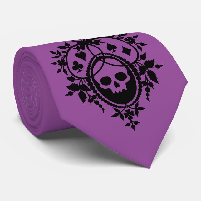 Corbata Escudo púrpura con calavera y trajes de piel de co (Enrollado)