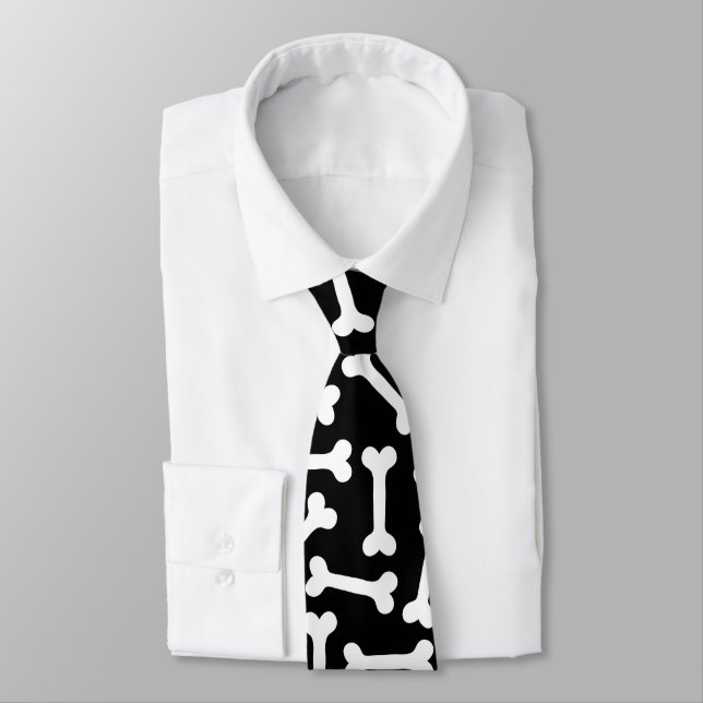 Corbata Esos huesos (sobre negro) (Atado)