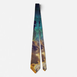 Corbata Espacio Nebula amarillo azul Alcohol Tinta arte