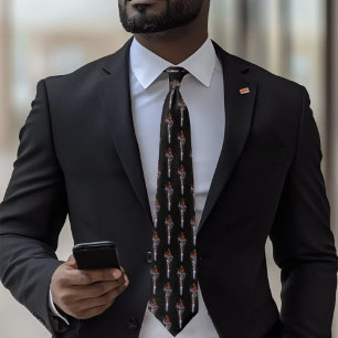 Corbata Espada de dragón de fantasía negra en negrita con 