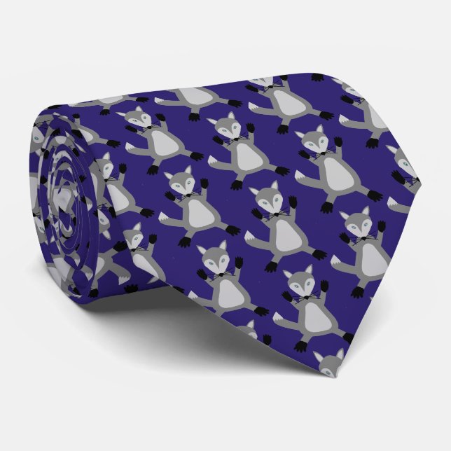 Corbata Espantoso Lobo De Halloween Patterado (Enrollado)