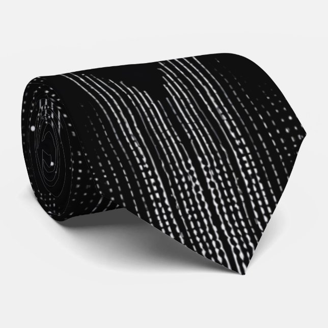 Corbata Especkle blanco negro sofisticado y banda (Enrollado)