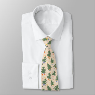Corbata Espectacular patrón de árboles navideños