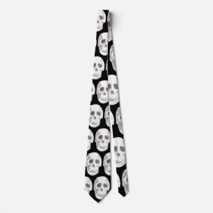Corbata Espinoso patrón blanco y negro Feliz Halloween