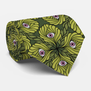 Corbata Espinoso patrón de arte de fantasía verde de la pr