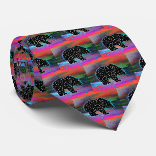Corbata Espíritu de oso negro Colores de luz del norte