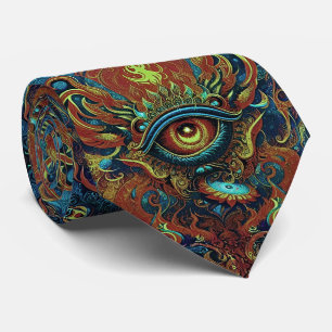 Corbata Espiritual de Arte Visionario con Ojo Flam