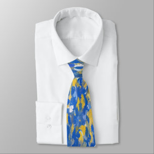 Corbata Espladuras de pintura azul, amarilla y blanca 8200