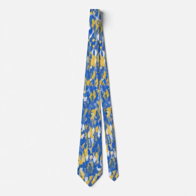 Corbata Espladuras de pintura azul, amarilla y blanca 8200 (Anverso)
