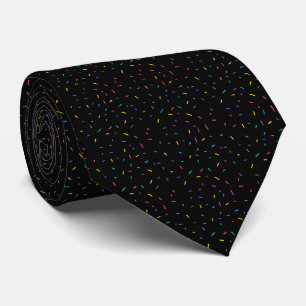 Corbata Espolvorines coloridos sobre fondo negro