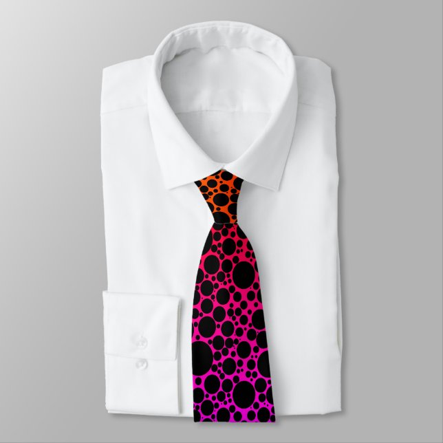 Corbata Espuma arcoiris negra (Atado)