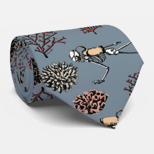 Corbata Esqueleto azul moderno Scuba Divers Necktie