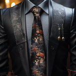 Corbata Esqueletos de besos, Boda gótico de Rubor Roses ro<br><div class="desc">Canto de boda vintage gótica | Esqueletos de besos rosados y negros de Rubor Establece el tono para tu fabuloso día de boda gótica con la corbata de estos hombres con esqueletos en un apasionado abrazo en tonos rosa y negro. Evocando la esencia del eterno romance gótico, esta corbata le...</div>