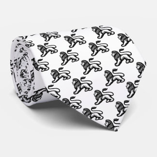 Corbata Estado del león - Negro sobre blanco