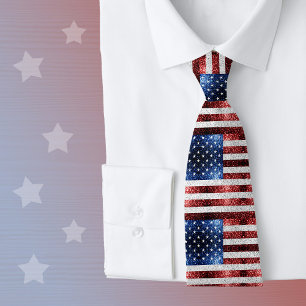 Corbata Estados Unidos bandera azul rojo brillante purpuri