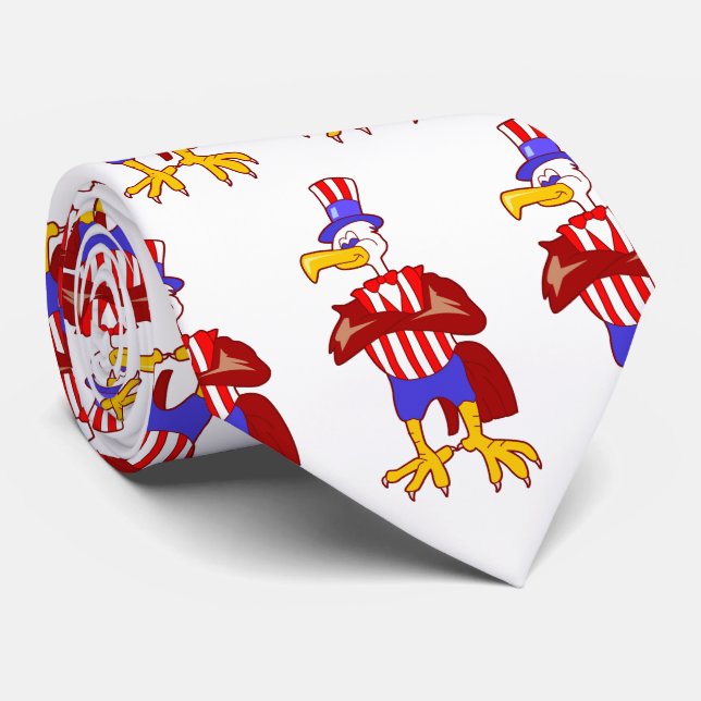 Corbata Estados Unidos Patriótico Anguila Tío Sam Necktie (Enrollado)