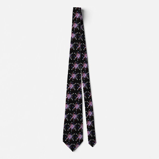 Corbata Estallido de Estrellas Rojo Blanco y Azul  (Anverso)
