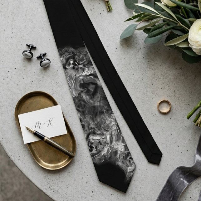 Corbata Estampa abstracta de humo negro (A stunning tie for him, perfect for a wedding celebration or anniversary.)