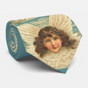 Corbata estampa de ángel victoriano