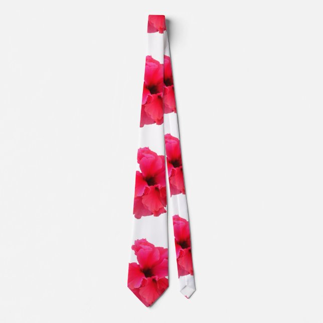 Corbata Estampa de flor de hibisco (Anverso)