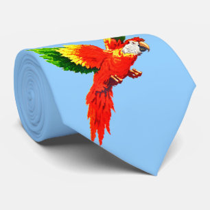 Corbata estampa de loro volando