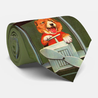 Corbata estampa de piloto de perro