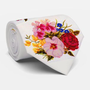 Corbata estampa de ramo floral