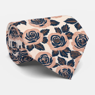Corbata Estampa de rosa Día del padre Boda de primavera