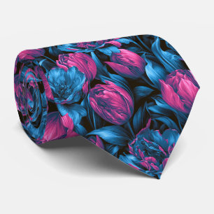 Corbata Estampa de Tulipán Padre Novio Graduación