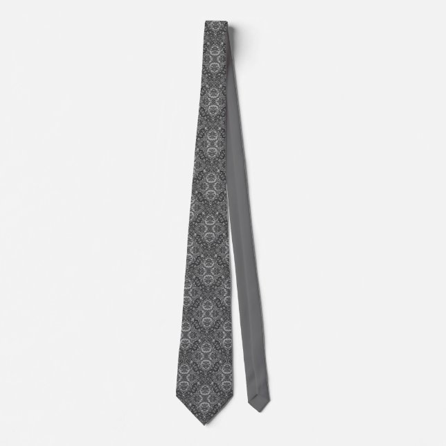 Corbata Estampa india gris (Anverso)