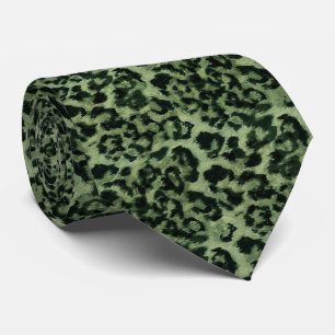 Corbata estampada con estampado de leopardo con ma
