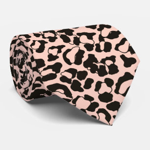 Corbata Estampado Animal Leopardo Melocotón