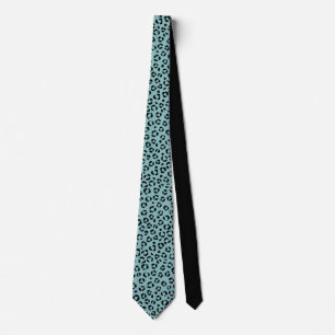 Corbata Estampado animal verde azulado