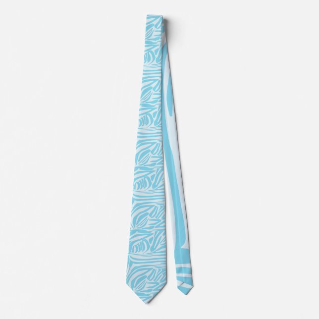 Corbata Estampado de cebra azul y blanco en negrita (Anverso)