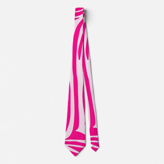 Corbata Estampado de cebra rosa (Anverso)