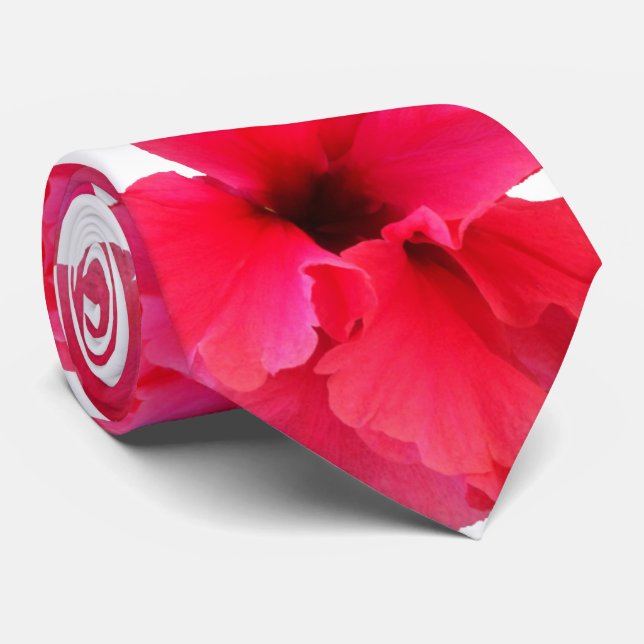 Corbata Estampado de flores del hibisco (Enrollado)