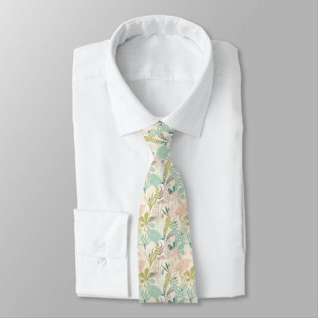 Corbata Estampado de flores moderno (Atado)