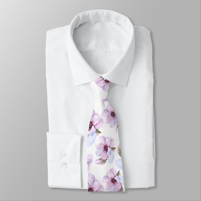 Corbata Estampado de flores romántico (Atado)